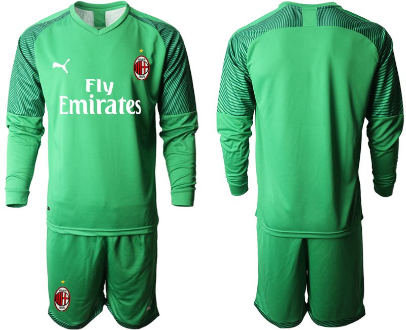 Men 2019-2020 club AC milan green goalkeeper long sleeve Soccer Jerseys->customized soccer jersey->Custom Jersey